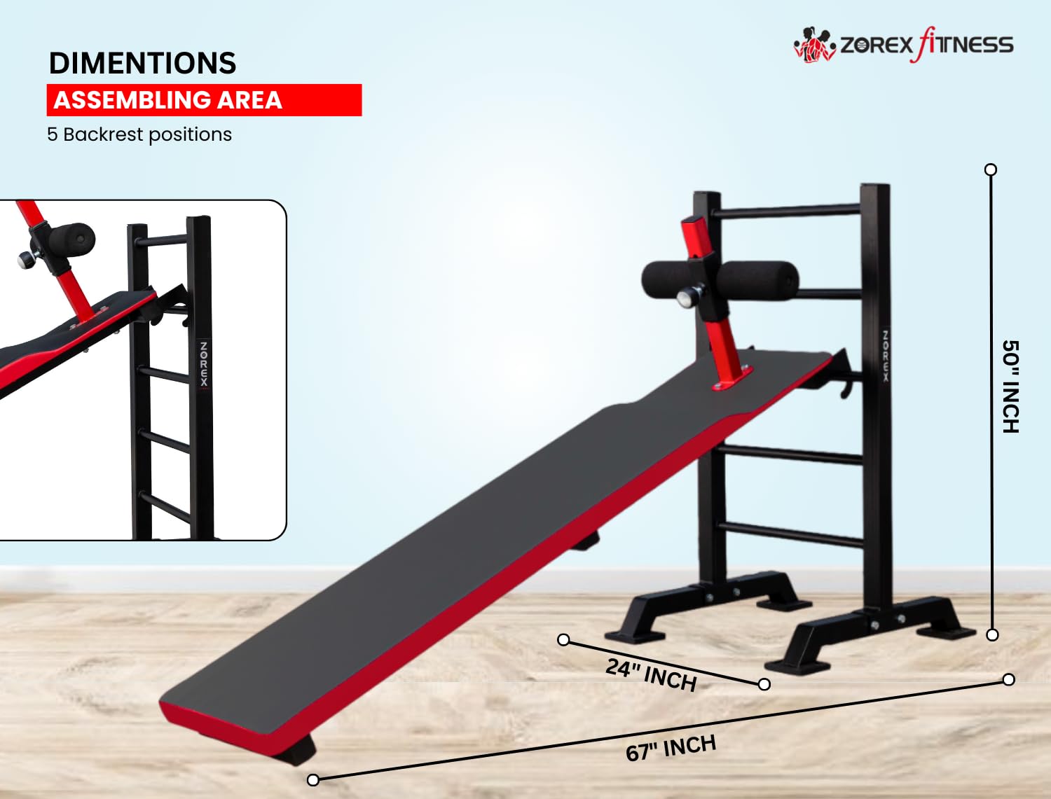 Zorex Fitness ZF-119 Abdominal Abs Exercise Bench Abs Workout